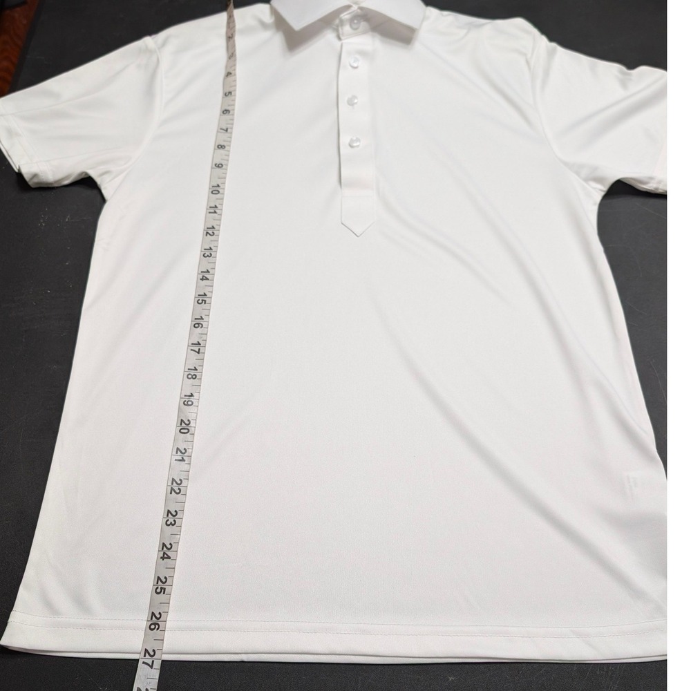 Collars & Co Mens Dress Semi Spread Collar Polo Shirt White Short Sleeve Small - Picture 7 of 13